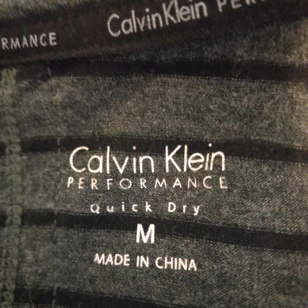 Calvin Klein shirt, long sleeve, stripped,  gray and black color.